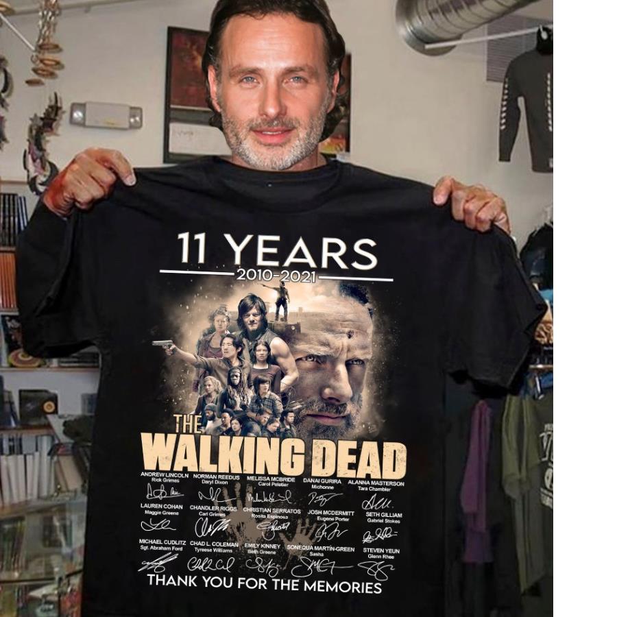 Buy DELIT 11 Years The Walking Dead Thank You For The Memories Signature Shirt For Free Shipping CUSTOM XMAS PRODUCT