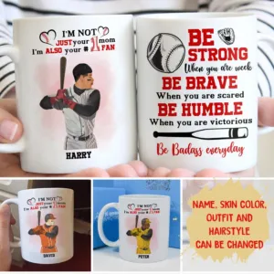 Be Badass Everyday - Personalized Custom Coffee Mug, Baseball Gifts For Son From Mom Mug
