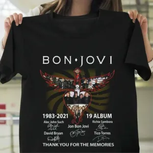 Bon Jovi 1983-2021 19 Album Thank You For The Memories Signature Shirt