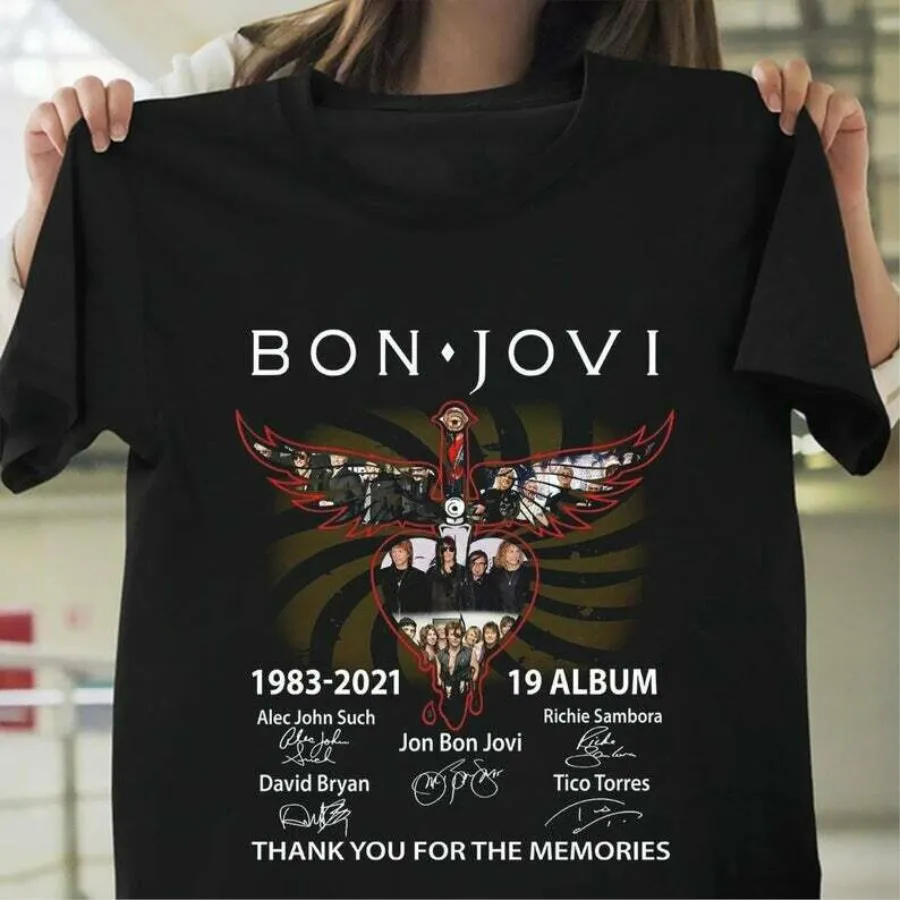 Bon Jovi 1983-2021 19 Album Thank You For The Memories Signature Shirt