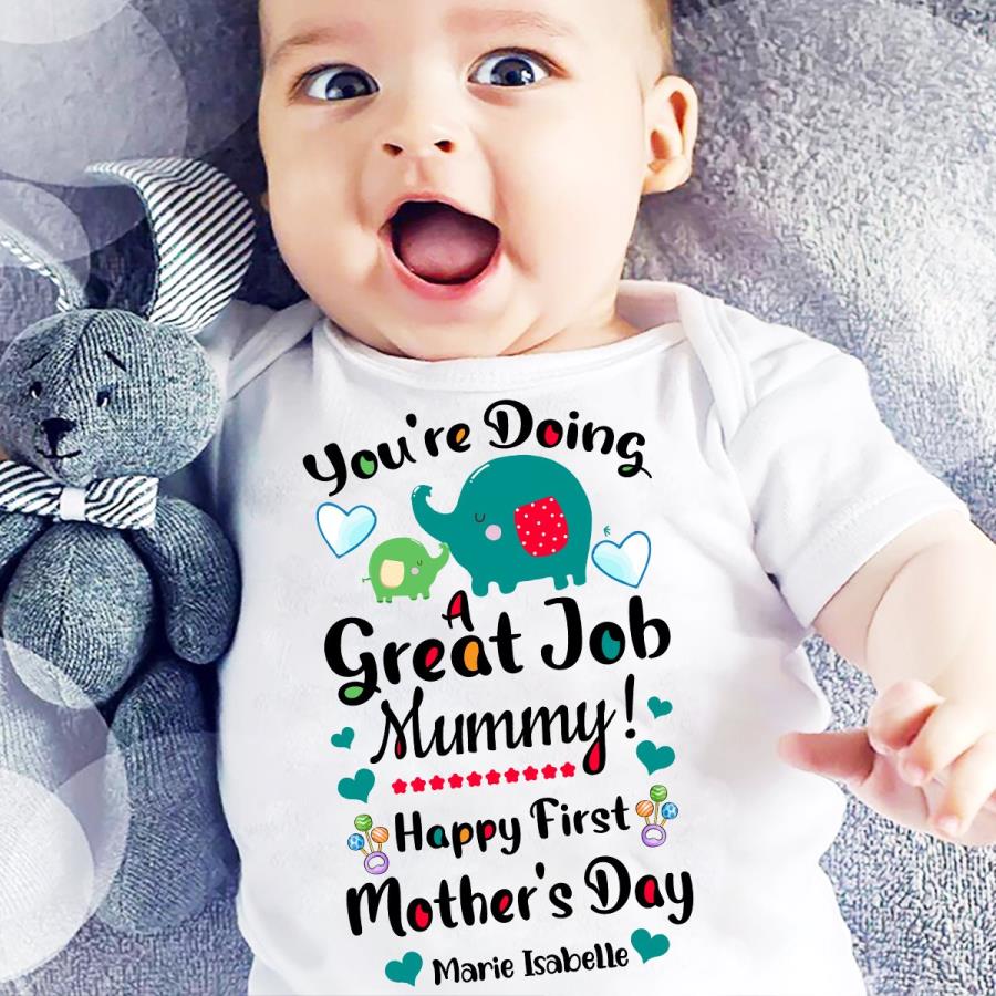 You are doing a great job mum Bodysuit Happy Mother/'s Day1st  Mothers day gift from baby pregnancy new mum outfit mummy and me