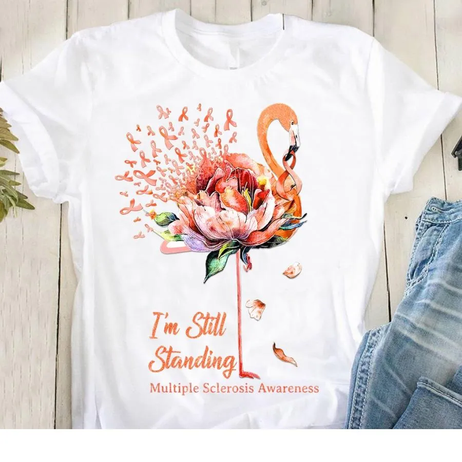 Flamingo I’m still standing multiple sclerosis awareness shirt