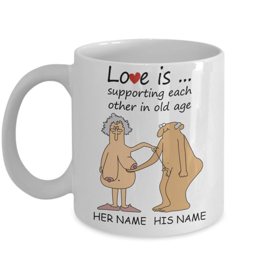 Love Is Supporting Each Other In Old Age Personalized Mug unisex, hoodie, sweatshirt