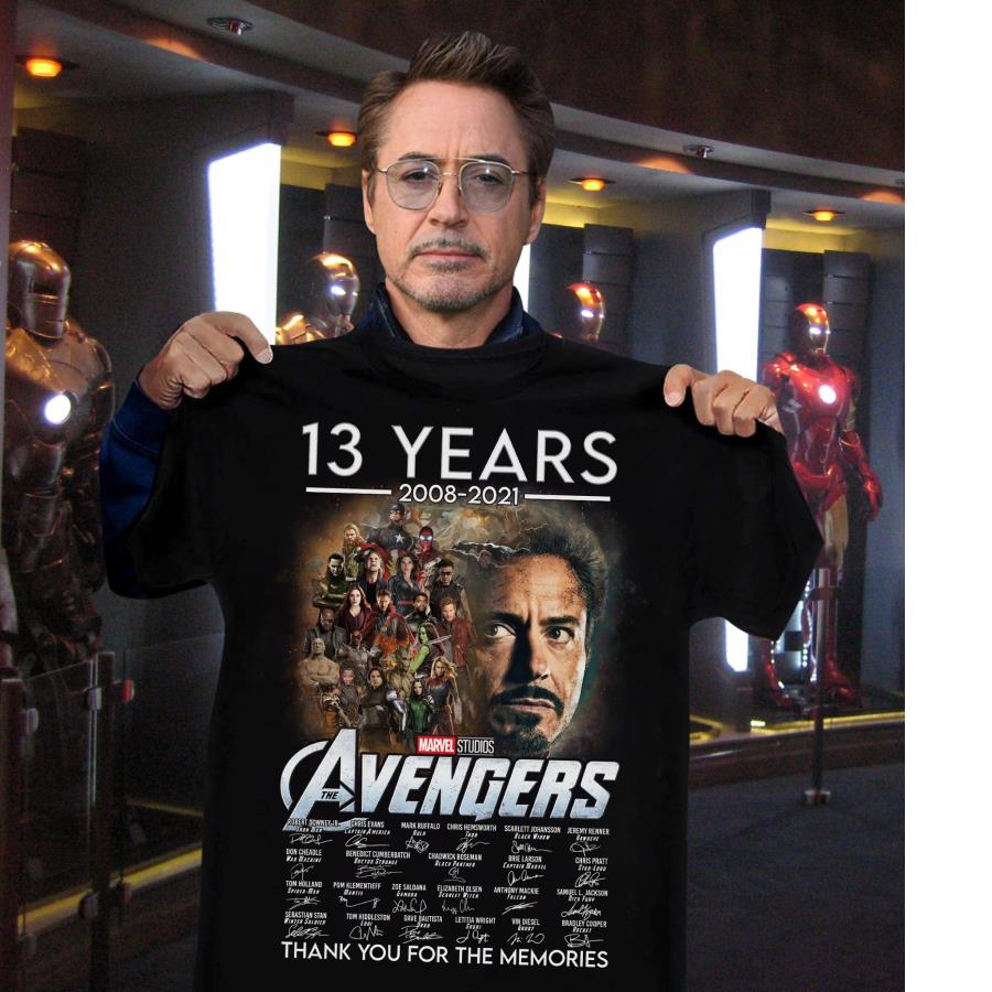 13 Years 2008 2021 Of Marvel Studios The Avengers Signatures Thank You For The Memories Shirt 13 Years 2008 2021 Of Marvel Studios The Avengers Signatures Thank You For The Memories Shirt