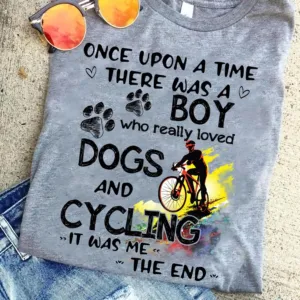 Boy dogs and cycling it was me the end shirt