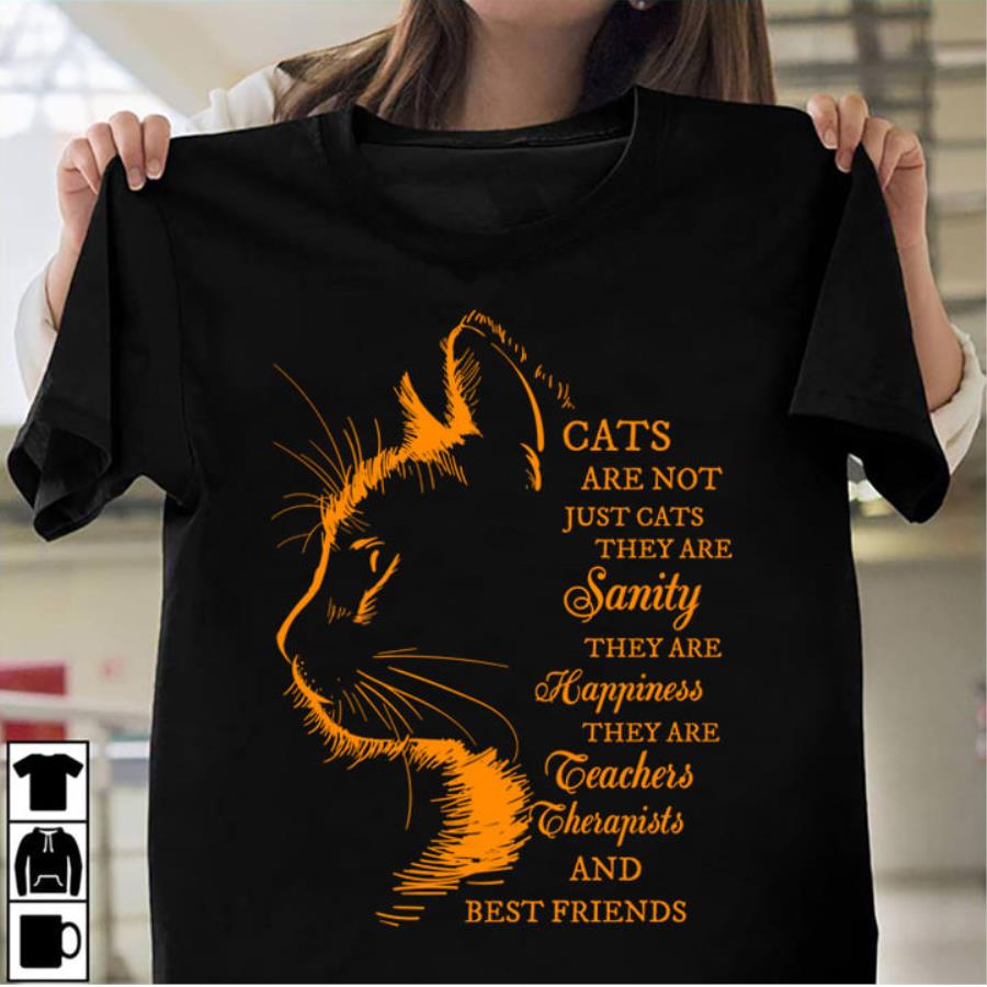 Cats are not just cats they are sanity therapist and best friends shirt