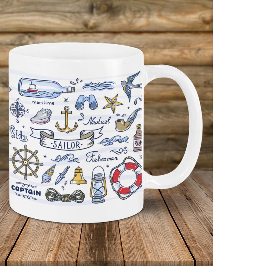 Sailor nautical captain maritine fisherman personalized mug, coffee mug unisex, hoodie, sweatshirt