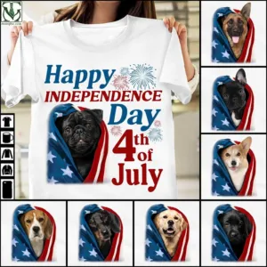 Bull dog happy independence day happy 4th of july custom dog shirt