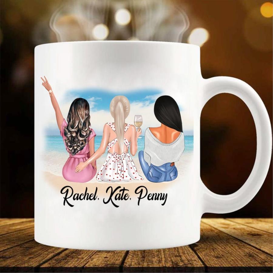 Custom Best Friends Mug, 3 Best Friends Gift, Three Best Friends Mug, Personalized Coffee Mug unisex, hoodie, sweatshirt