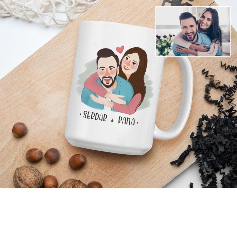 Custom Portrait Mug, Personalized Couple Mug, Valentine_s Day Mug unisex, hoodie, sweatshirt