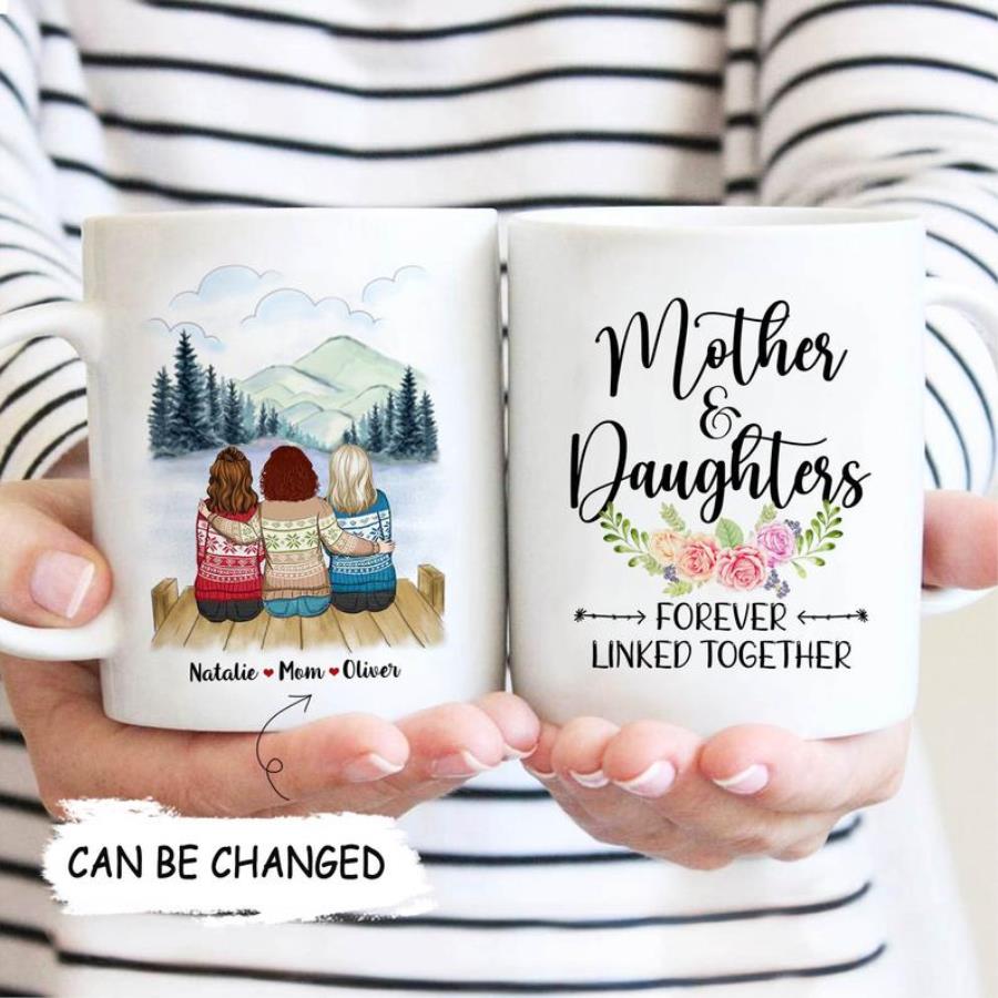 Mother And Daughters Forever Linked Together Mug, Mom And Daughters Mug, Mug For Mom unisex, hoodie, sweatshirt