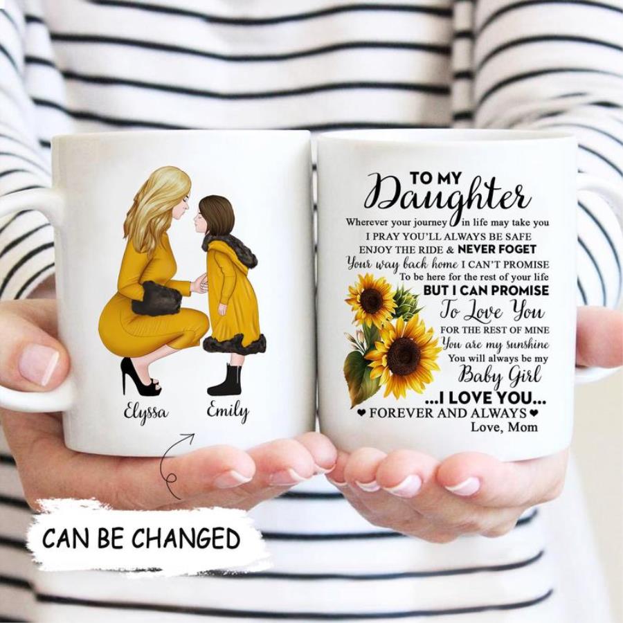 To My Daughter Sunflowers Mug, Personalized Mug For Daughter
