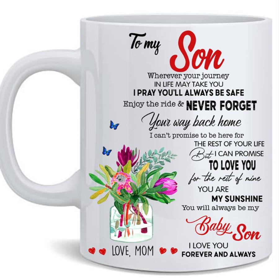 To My Son Coffee Mug From Mom and Dad, Gifts For Son Cup I Will Love You  Forever