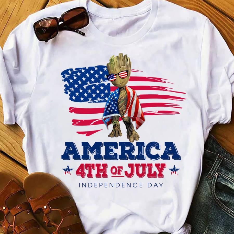 Baby groot america 4th of July independence day shirt, Amrican flag shirt