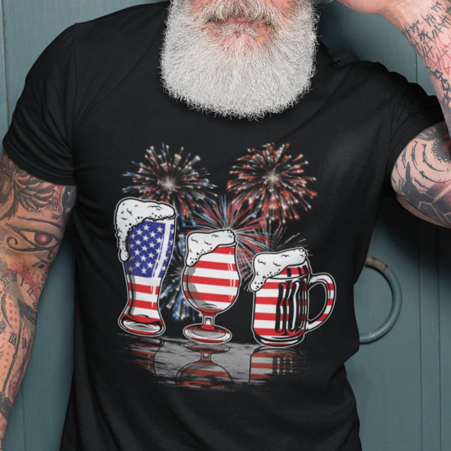 Beers fireworks 4th of July shirt, independence day shirt, American flag shirt