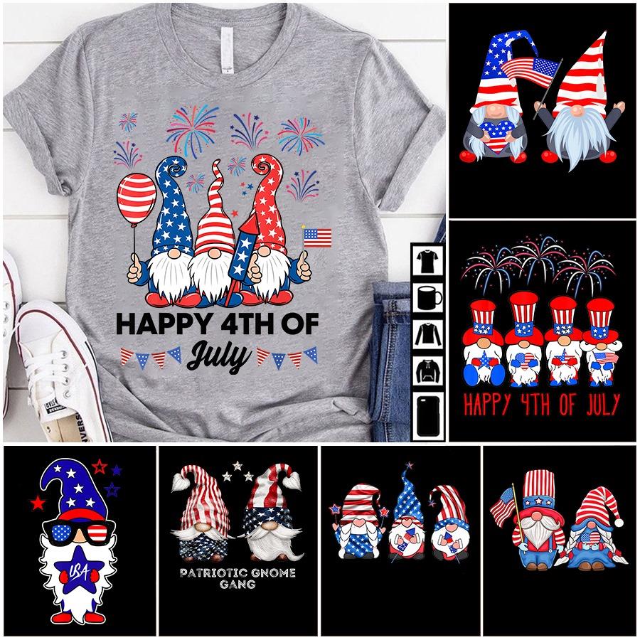 Gnomies Blue white red happy 4th of July independence day s unisex, hoodie, sweatshirt