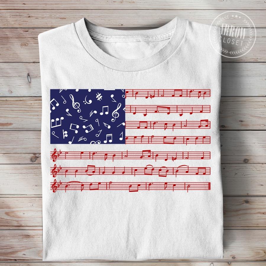 Music note 4th of July shirt, independence day shirt, American flag shirt