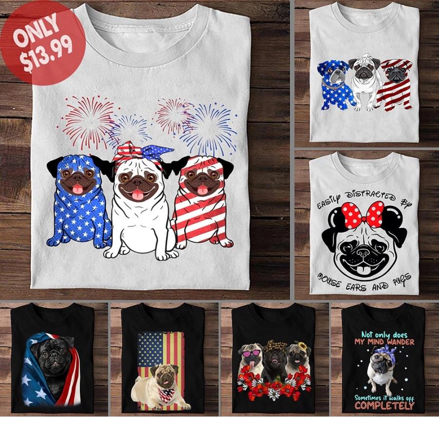 Pug fireworks 4th of July shirt, American flag shirt, independence day shirt