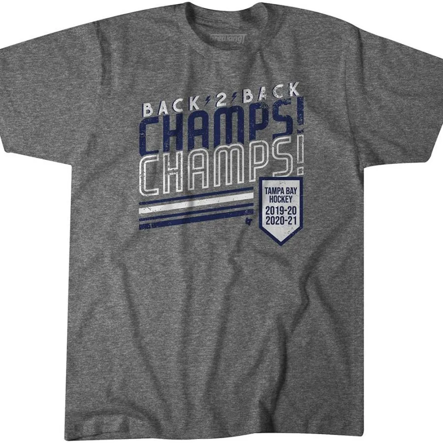 Back 2 back champs Champs Tampa Bay hockey 2019-2020 2020-2021 shirt