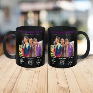 Jonas Brother tshirt happiness begins tour signatures mug