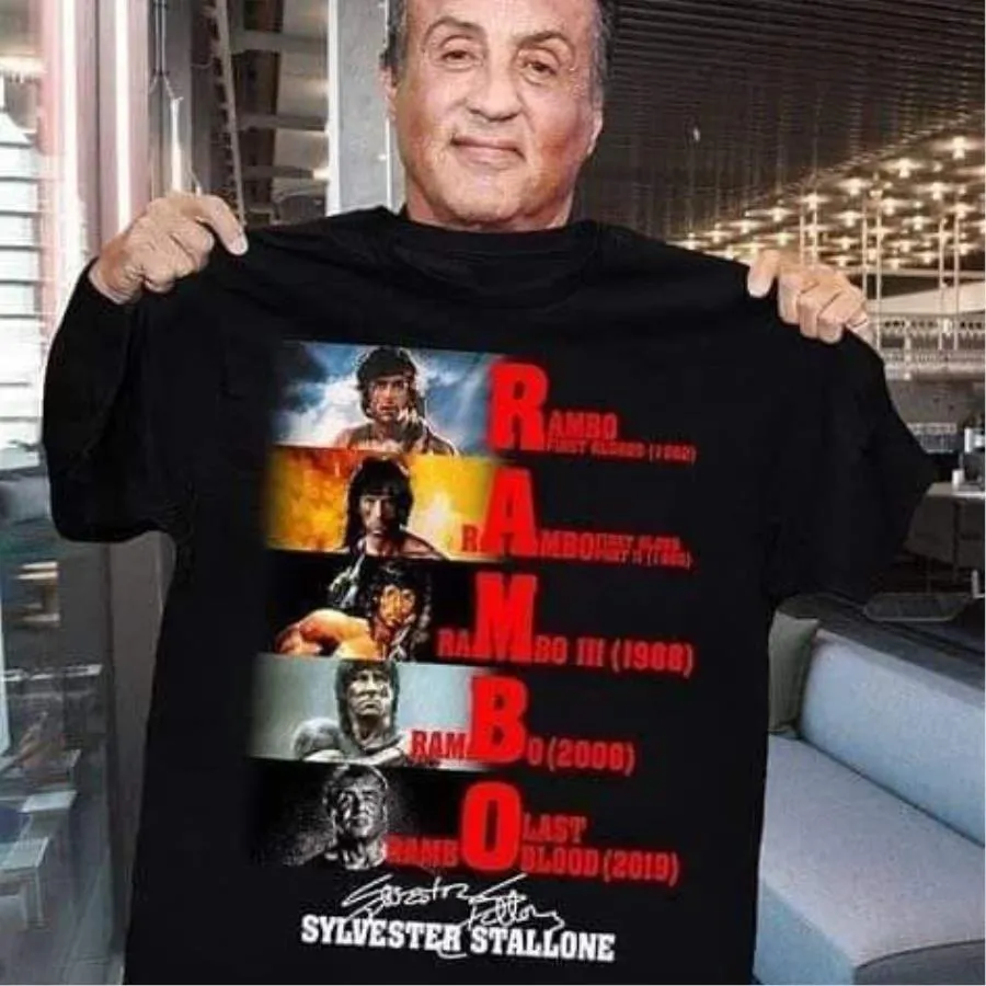 Rambo sylvester stallone signature shirt
