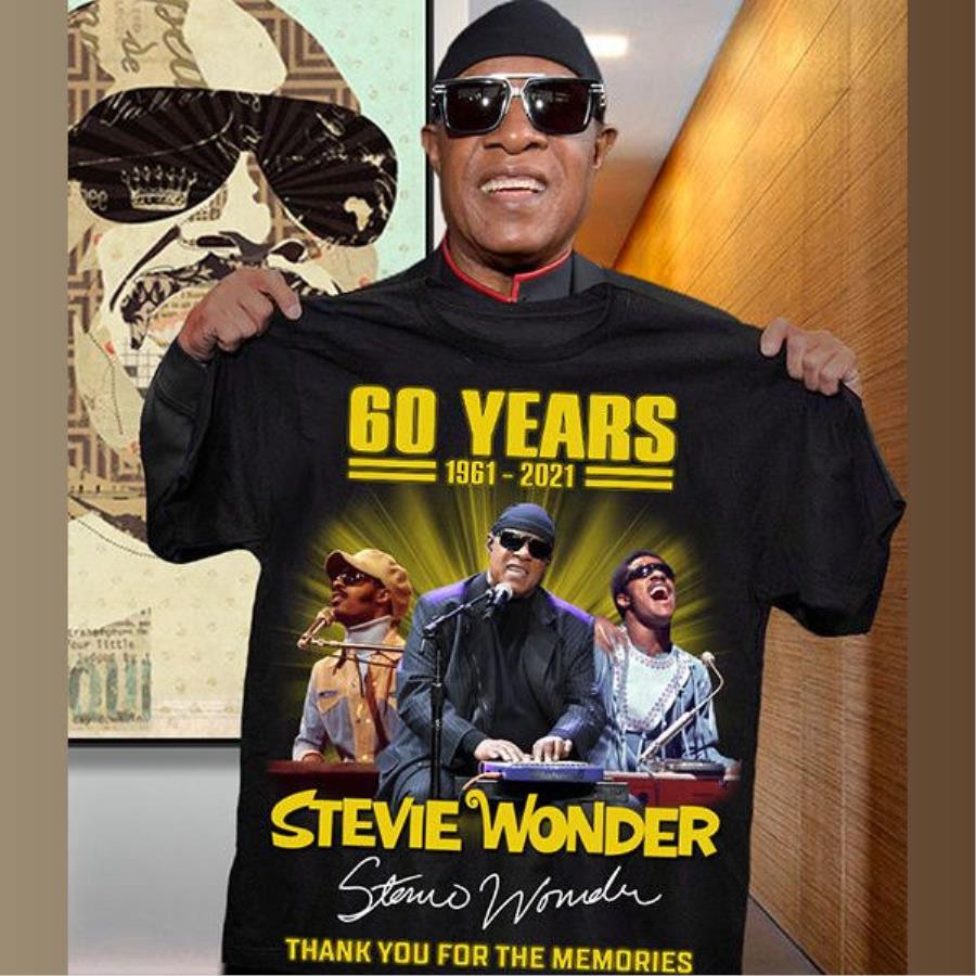 60 years 1961-2021 Stevie Wonder thank you for the memories signature shirt