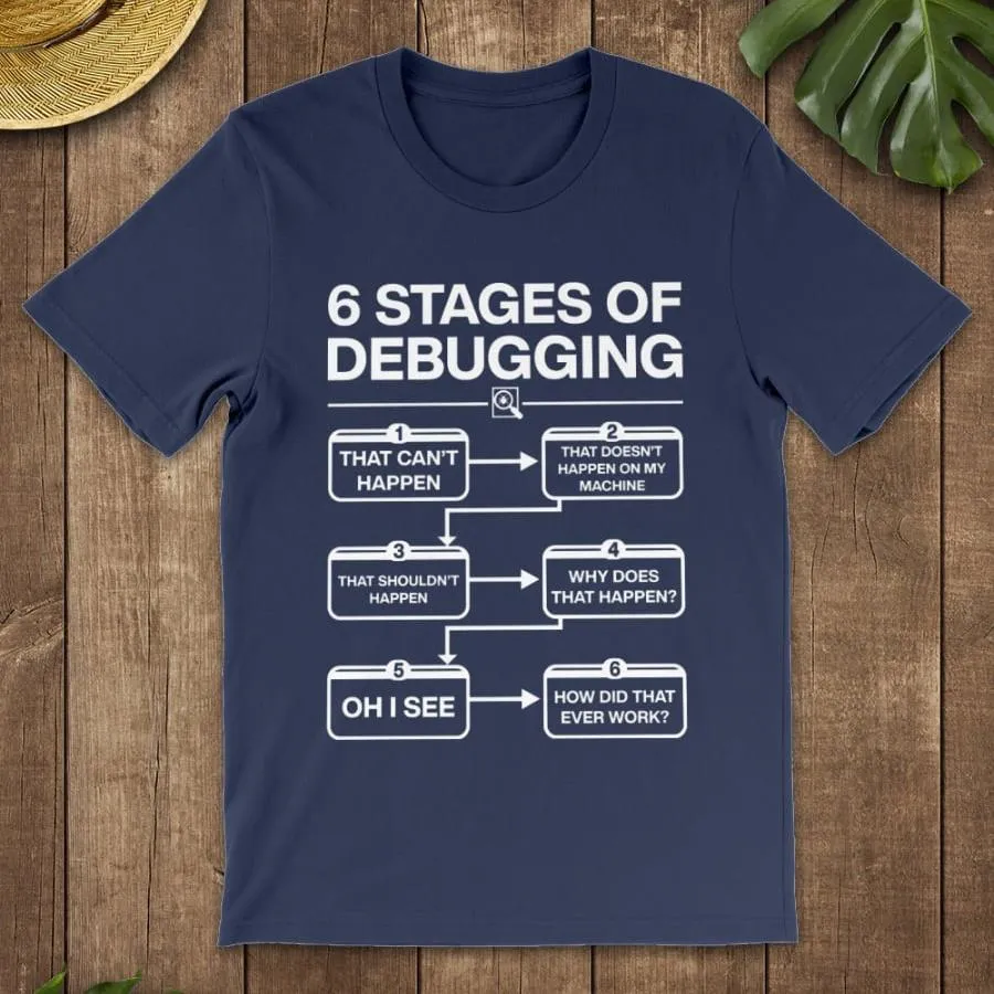 6 Stages of debugging shirt