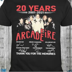 20 years 2001 2021 Arcade Fire Signatures thank you for the memories shirt