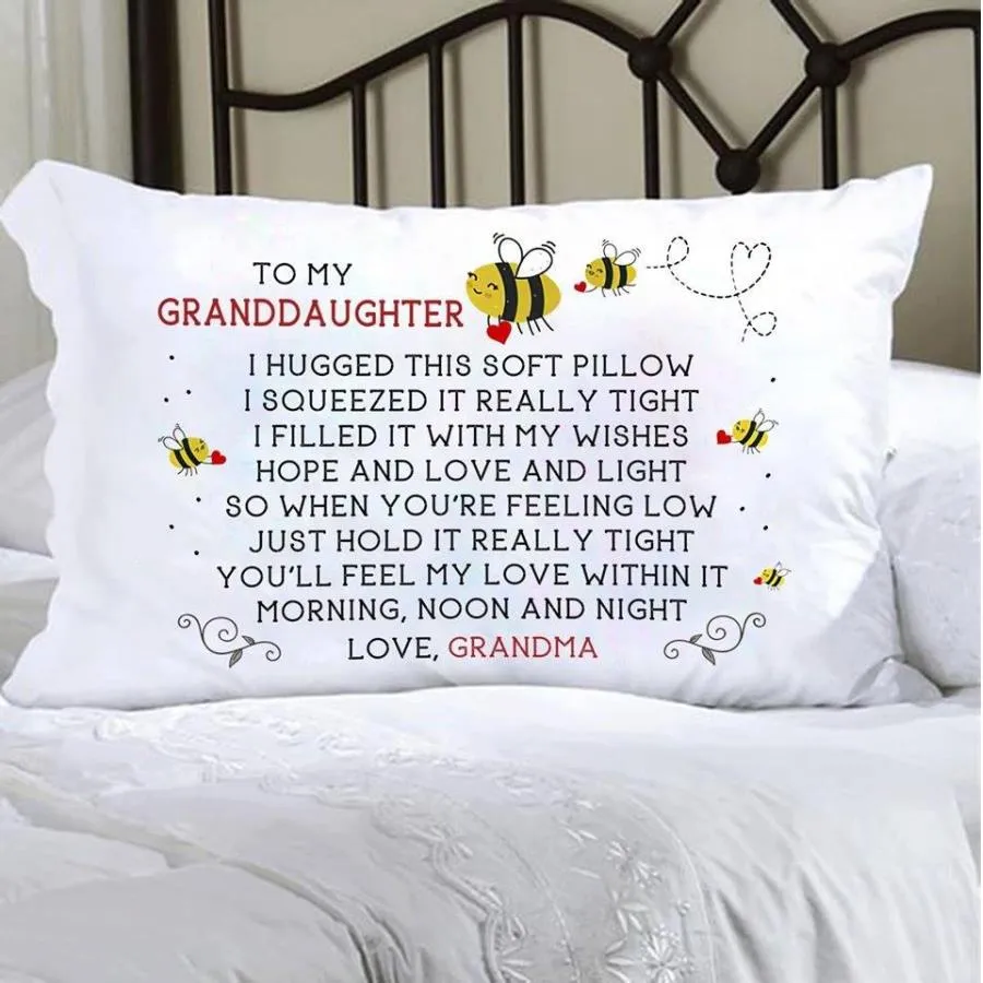 Bees To my granddaughter I hugged this soft pillow love grandma canvas pillow
