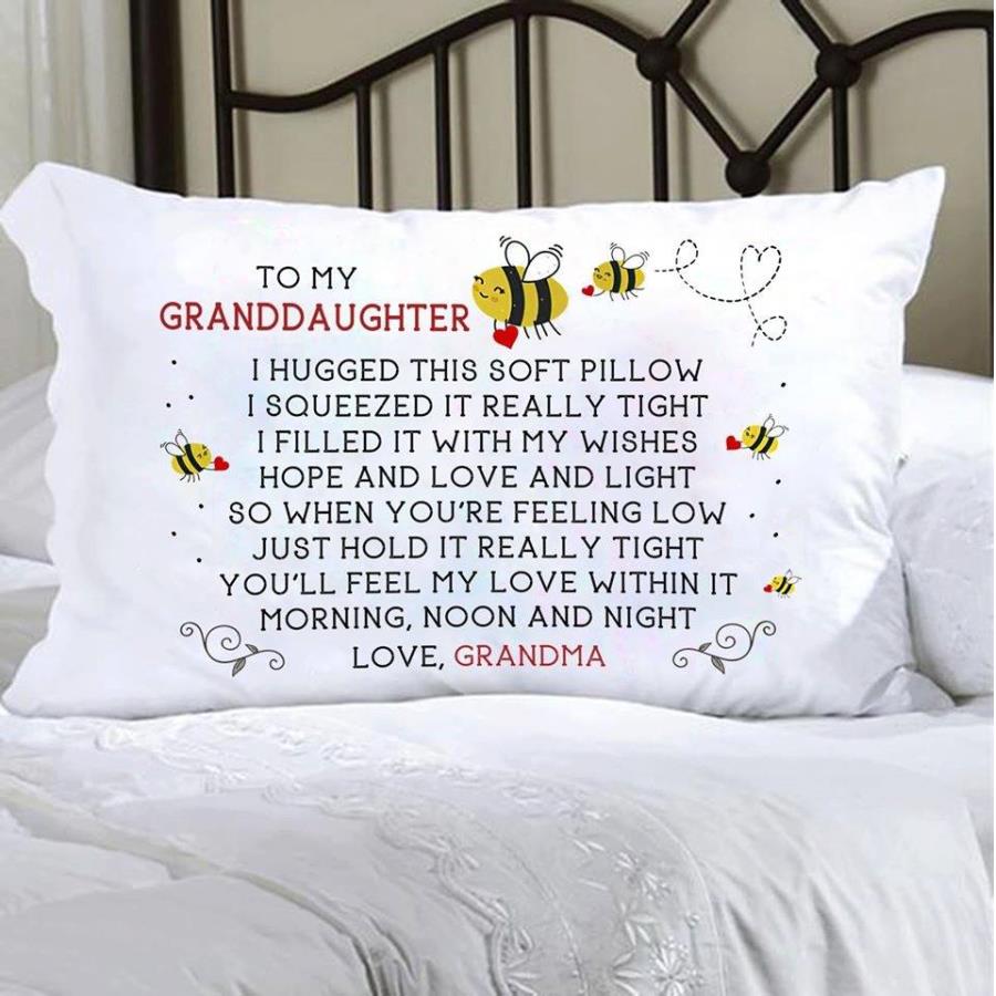 Bees To my granddaughter I hugged this soft pillow love grandma canvas pillow