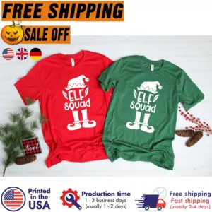 FREE SHIPING elf Squad Shirt, Christmas Couple Shirt, ,Christmas Shirts