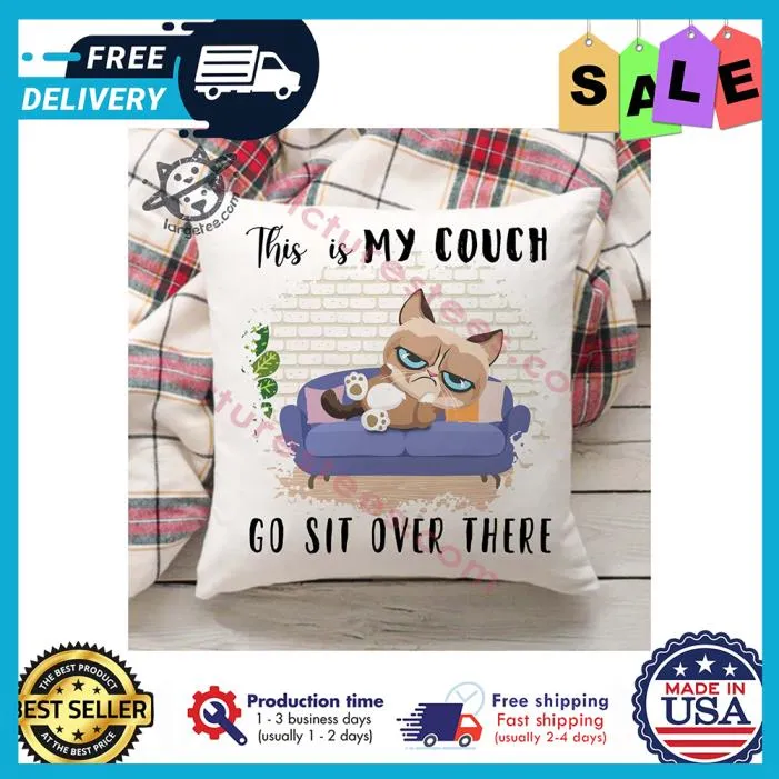 Nice cat grumpy this is my couch go sit over there canvas pillow