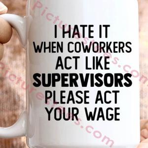 Original i hate it when coworkers act like supervisors please act your wage mug unisex, hoodie, sweatshirt