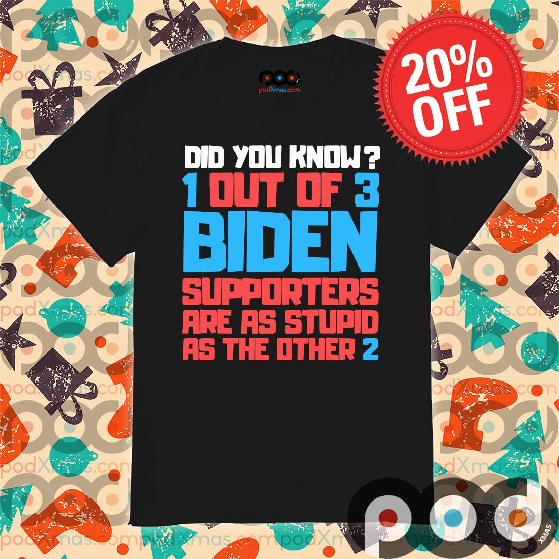 Premium did You Know Out Of 3 Biden Supporters Are As Stupid As THe Other 2 shirt