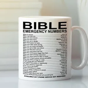 Bible Emergency Numbers Mug