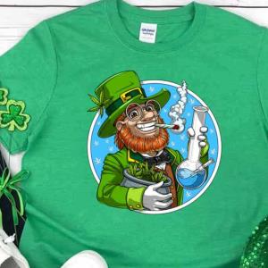 Leprechaun Smoking Weed -Shirt unisex, hoodie, sweatshirt