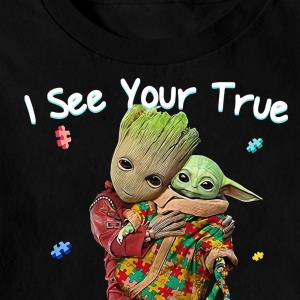 Baby Yoda And Baby Groot Hug Los Angeles Chargers Shirt