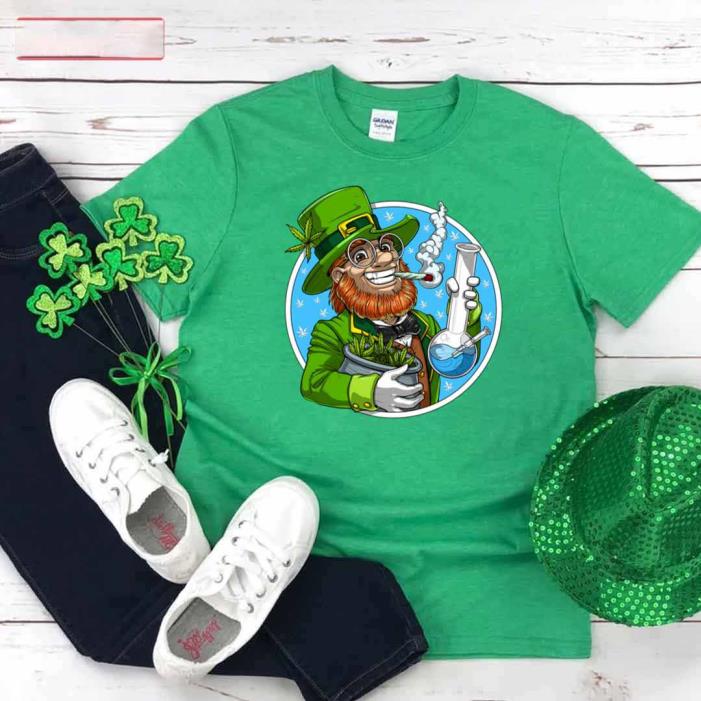Leprechaun Smoking Weed -Shirt