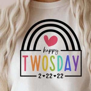 Happy Twosday shirt 3 unisex, hoodie, sweatshirt
