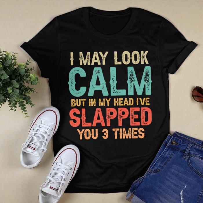 I MAY LOOK CALM BUT IN MY HEAD I'VE SLAPPED YOU 3 TIMES SHIRT