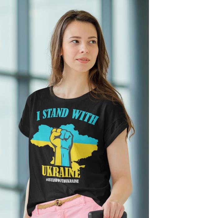 I stand with ukraine stand with country free ukraine no war map flag shirt
