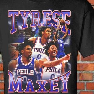 Tyrese Maxey Philadelphia 76ers vintage shirt, hoodie, sweater, long sleeve  and tank top