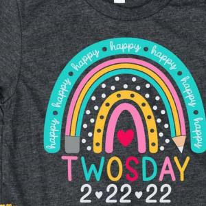 Rainbow Svg, Happy Twosday 2-22-22 s unisex, hoodie, sweatshirt