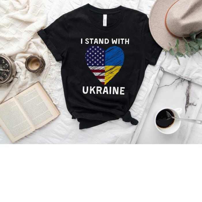 Support I Stand With Ukraine American Heart Shirt