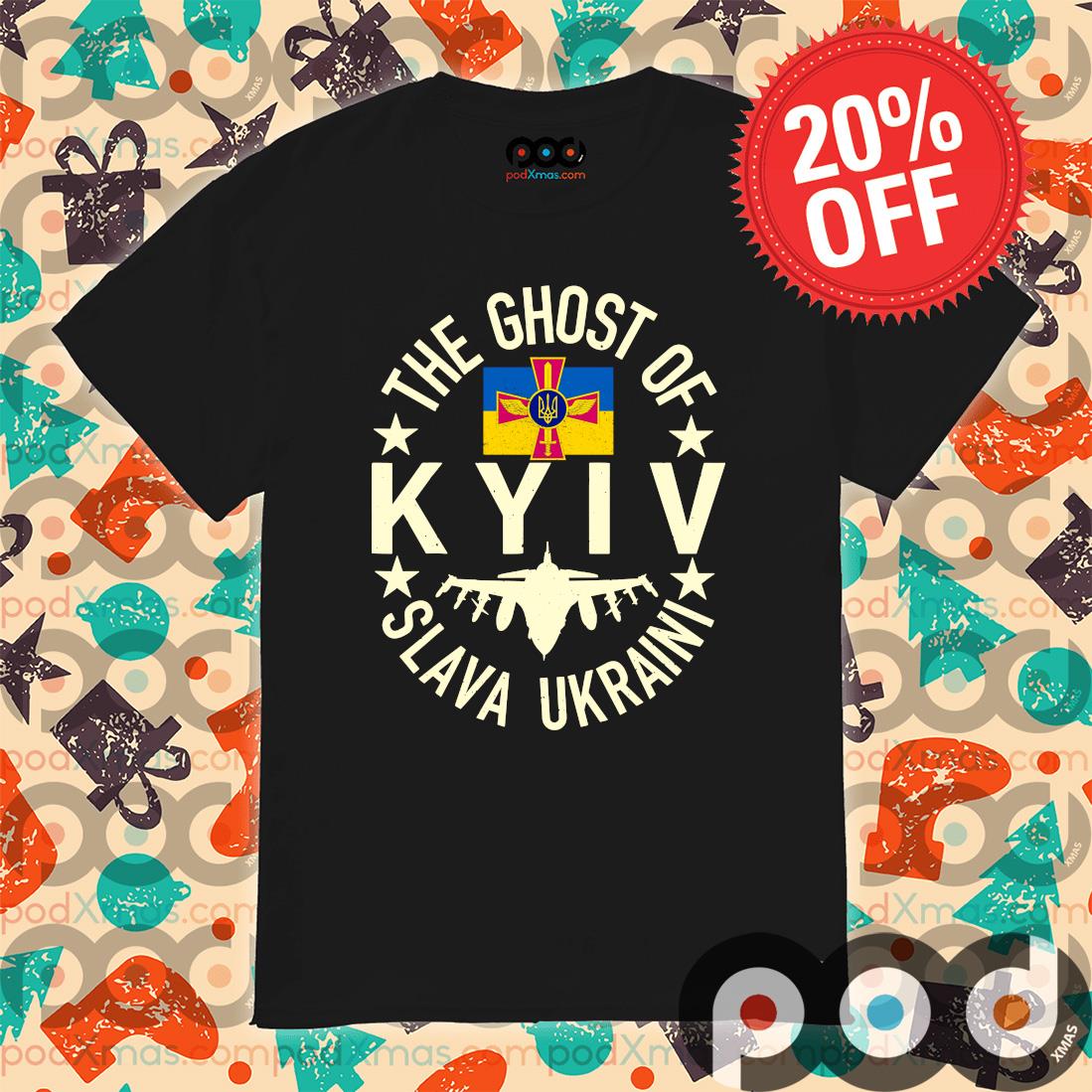 Support Ukraine The Ghost of Kyiv Slave Ukraini Airplane Shirt
