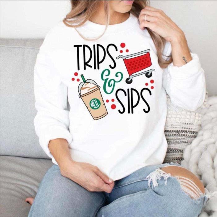 Trips Sips Milk Tea Shopping Shirt