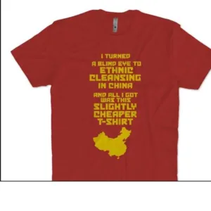I turned a blind eye to ethnic cleansing in china and all I got was this slightly shirt
