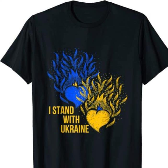 Burning Heart I Stand With Ukraine Shirt