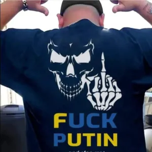 Fuck Putin And Stop War In Ukraine Skull Shirt