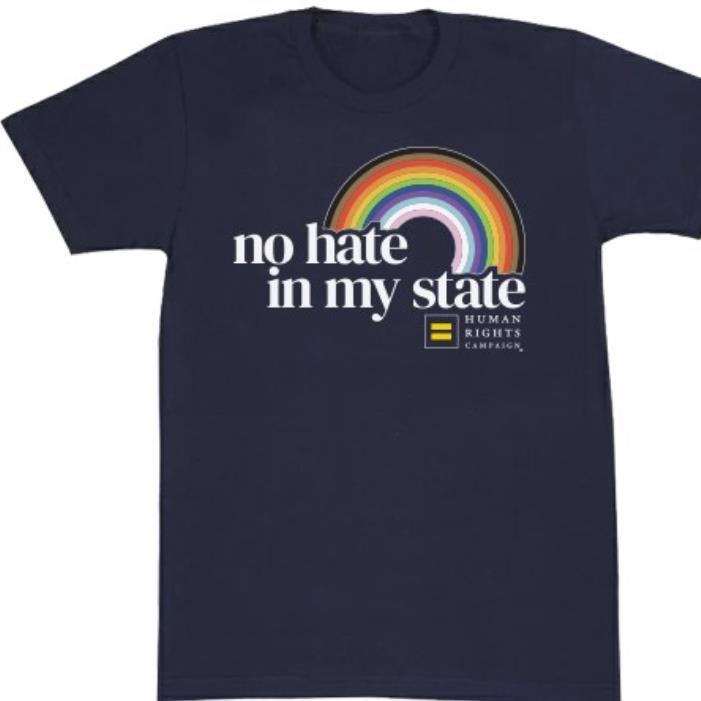 No Hate in My State Rainbow Shirt